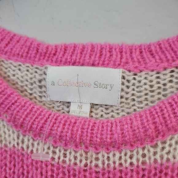 NWT - A Collective Story Multicolor Striped Sweater, Womens Medium Oversized - Picture 3 of 6